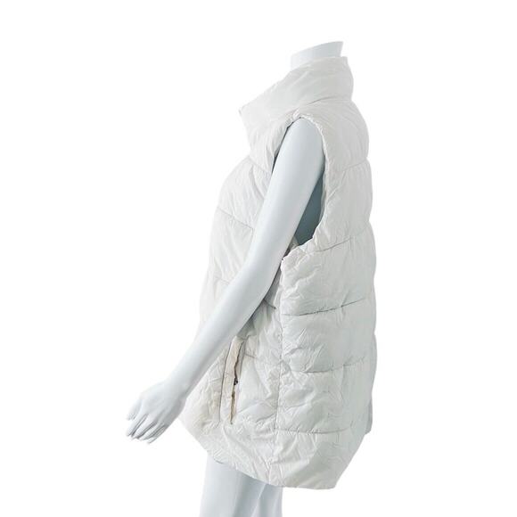 Old Navy Vest Womens XXL White Zip Puffer Snap Pockets School outdoors layer - Picture 4 of 10